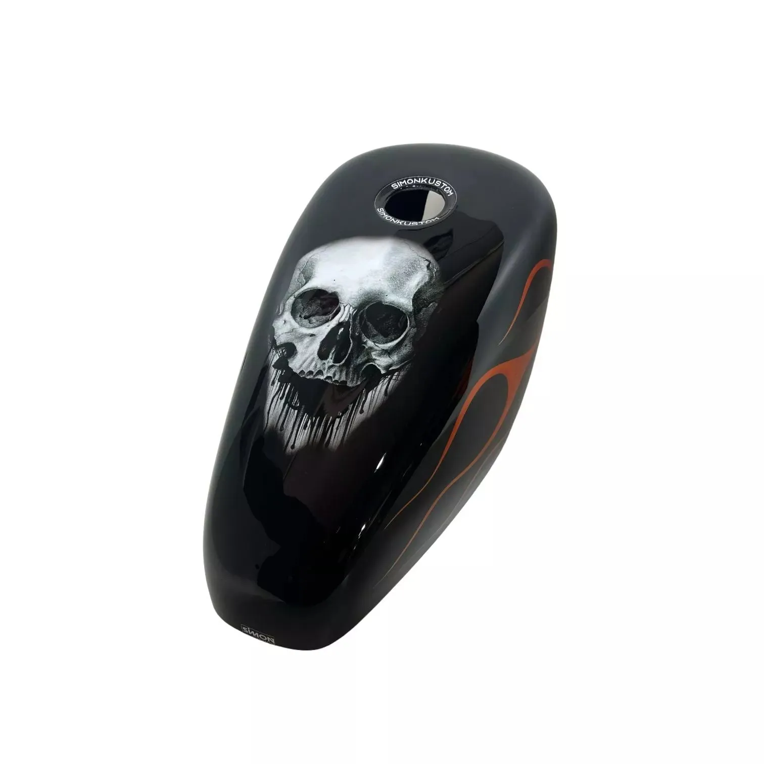 SKULL ORANGE FLAMES - Iron