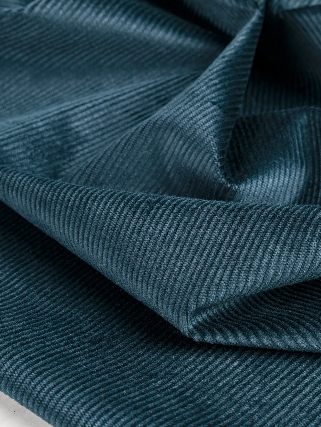 Slight Stretch Cotton Corduroy Deadstock - Deep Teal - Swatch