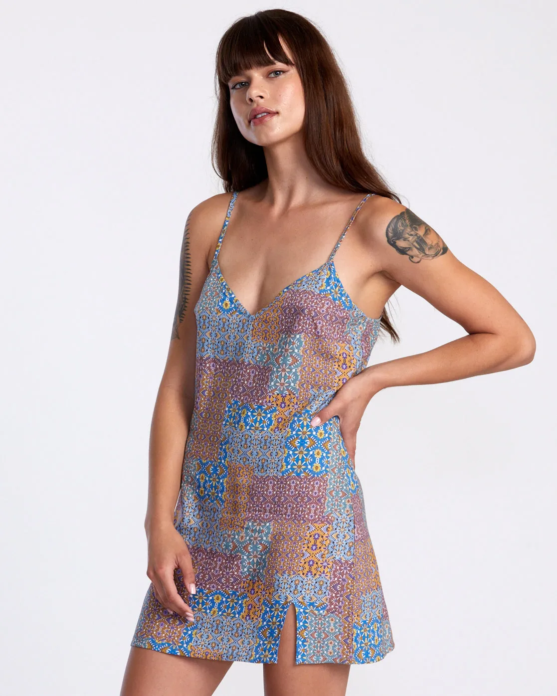 Slip Up Mini Dress - Federal Blue