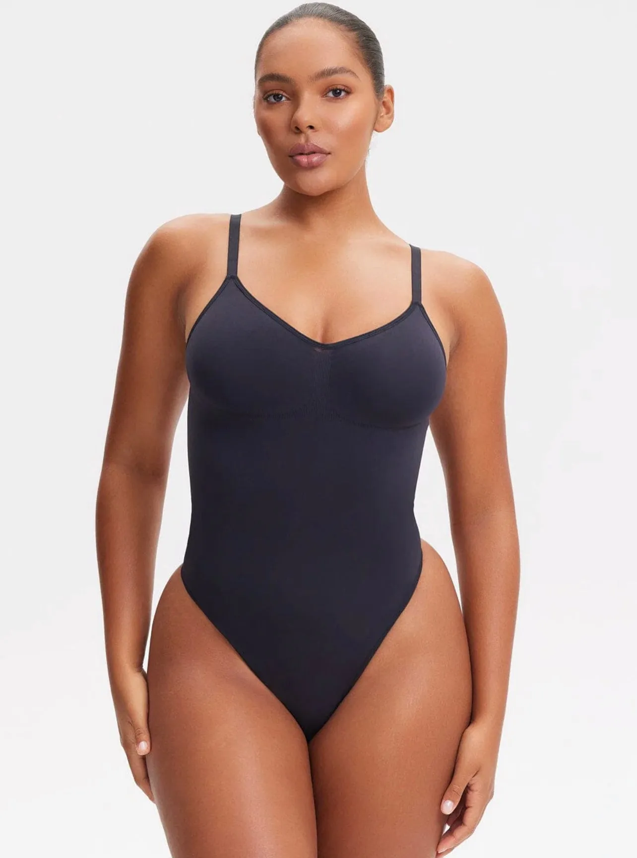 Smoothing Open Back Thong Shaper Bodysuit