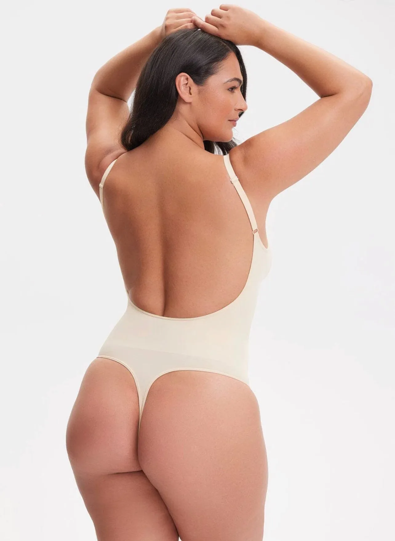 Smoothing Open Back Thong Shaper Bodysuit