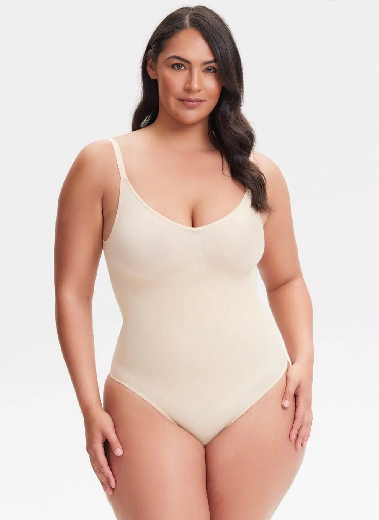 Smoothing Open Back Thong Shaper Bodysuit