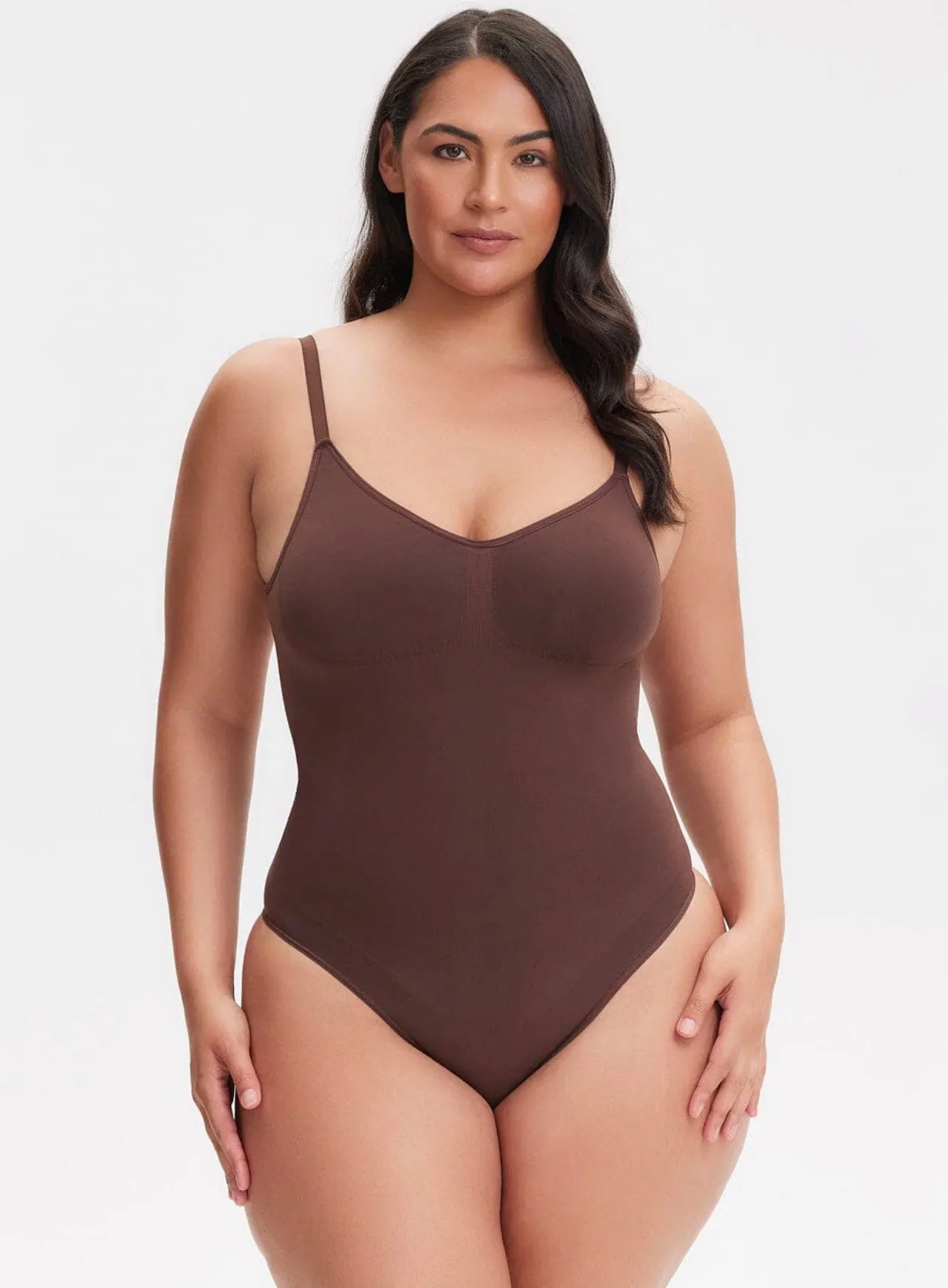 Smoothing Open Back Thong Shaper Bodysuit