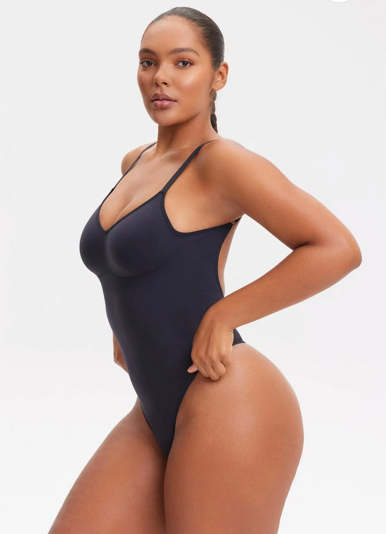 Smoothing Open Back Thong Shaper Bodysuit