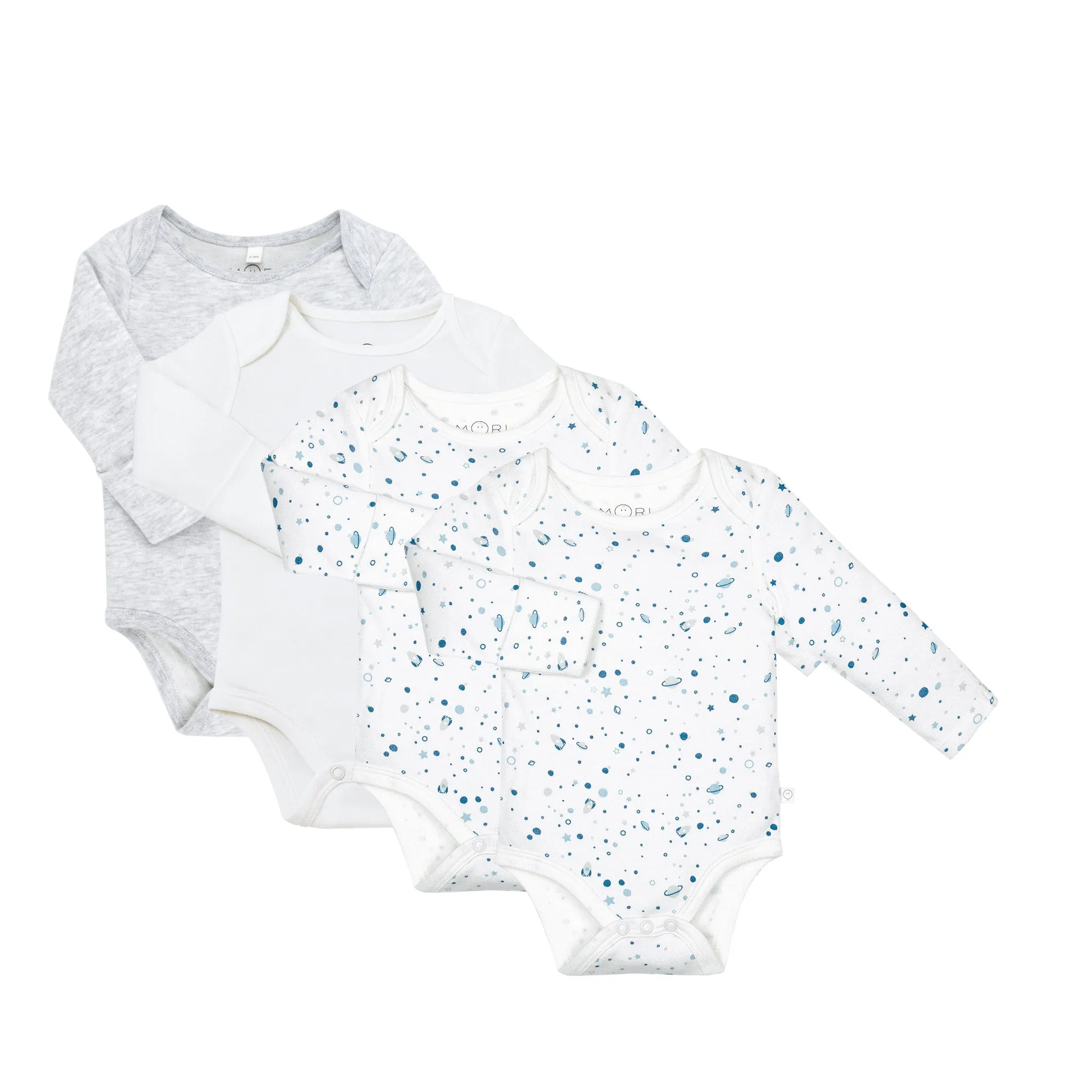Space Long Sleeve Bodysuits 4 Pack