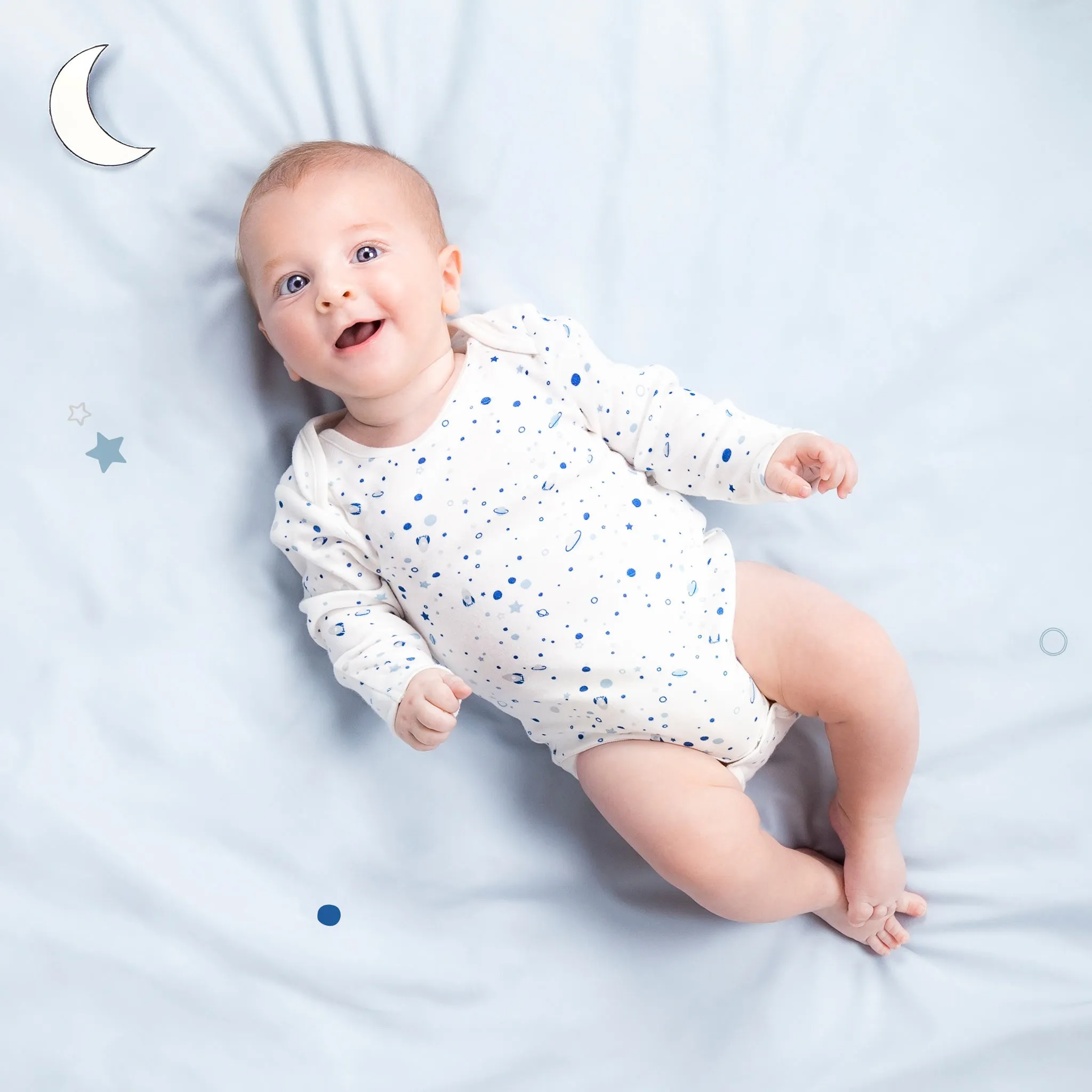 Space Long Sleeve Bodysuits 4 Pack