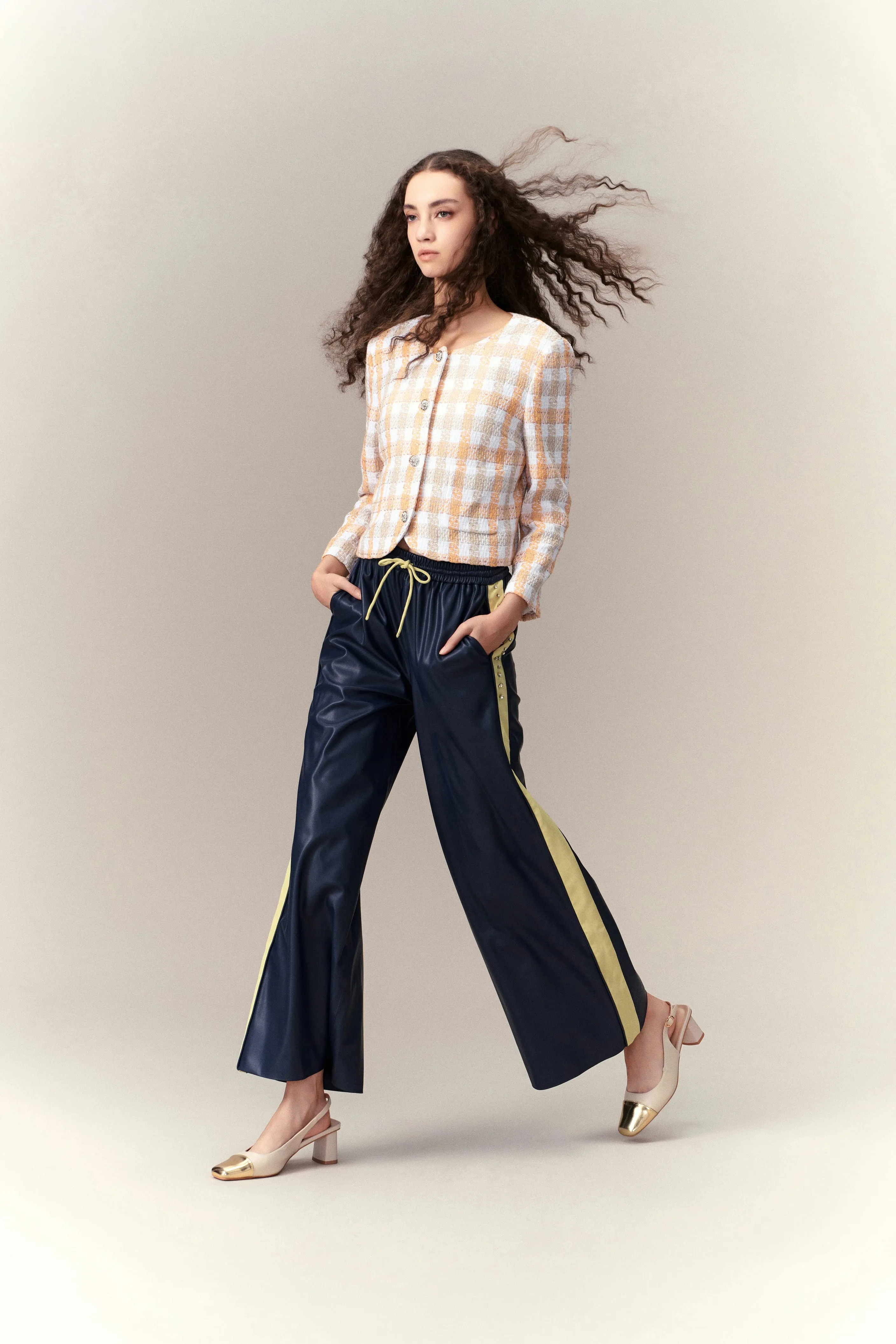 Sporty Vegan Leather Trousers