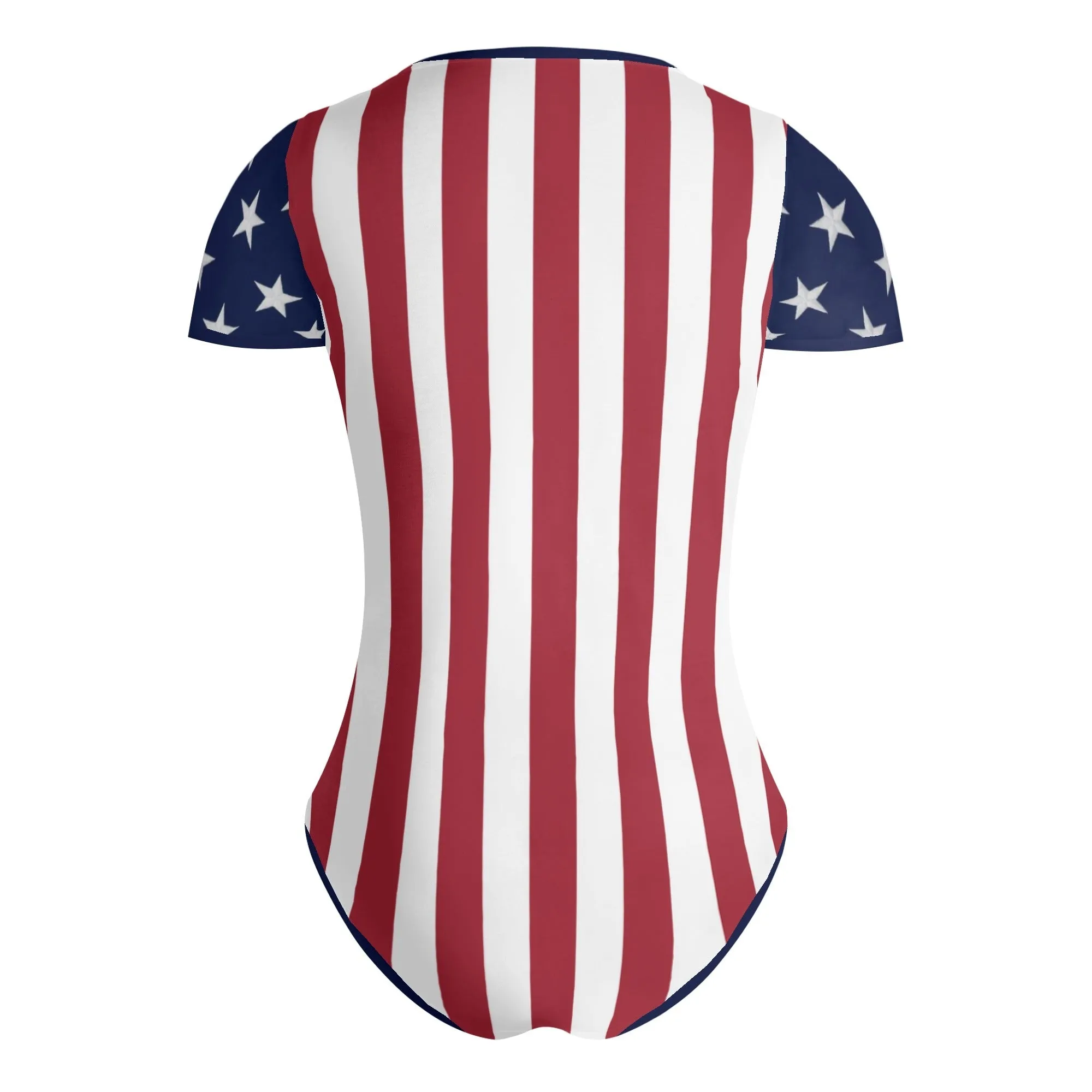 Stars and Stripes Bodysuit for Women - Flag Inspired Stripes First