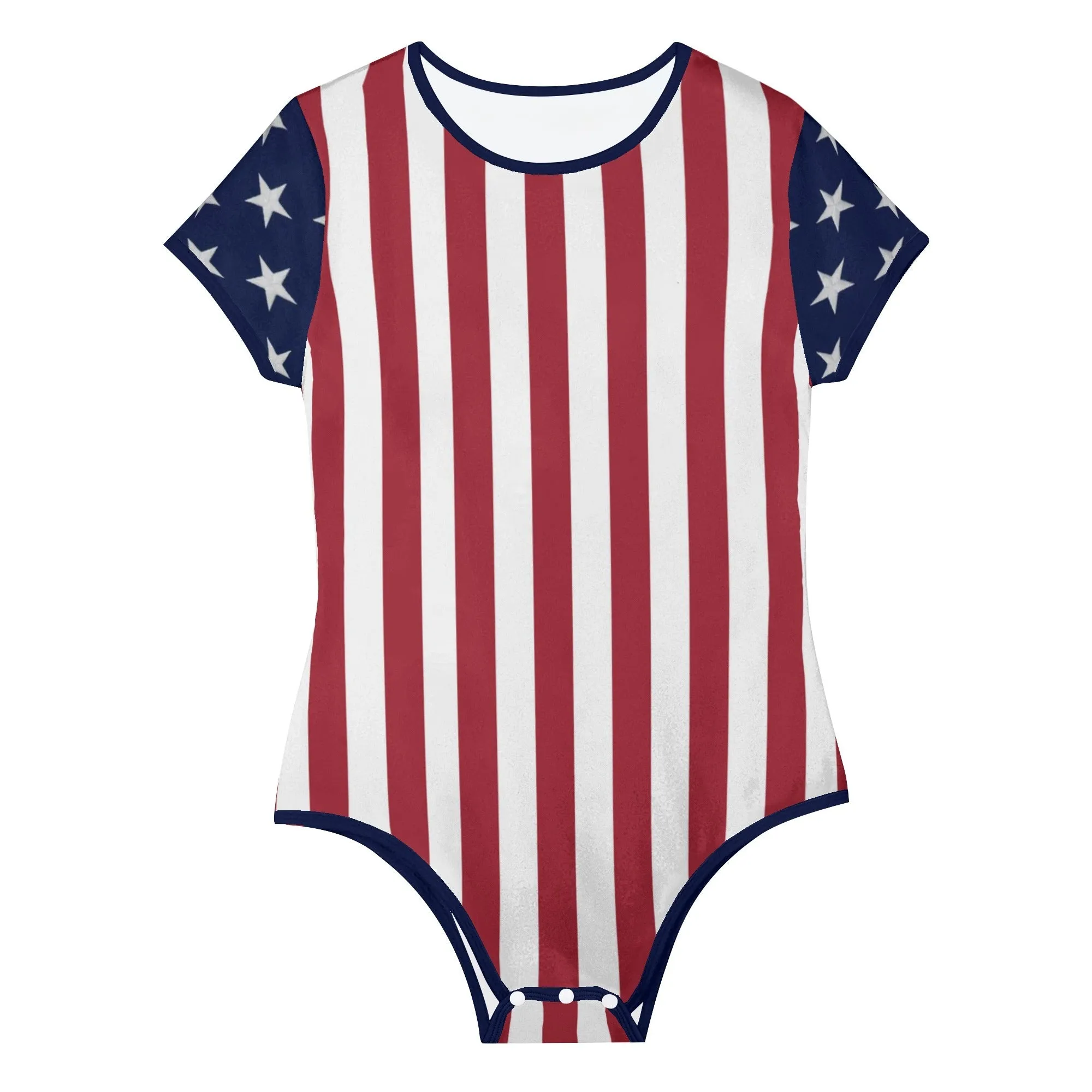Stars and Stripes Bodysuit for Women - Flag Inspired Stripes First