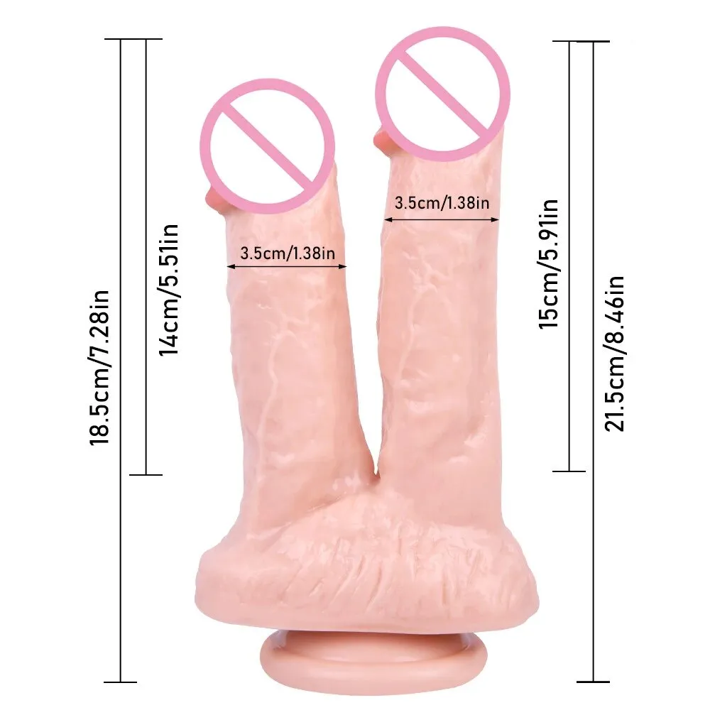 Strapless Strapon Double End Dildo Butt Plug - Huge Silicone Suction Cup Women Sex Toys