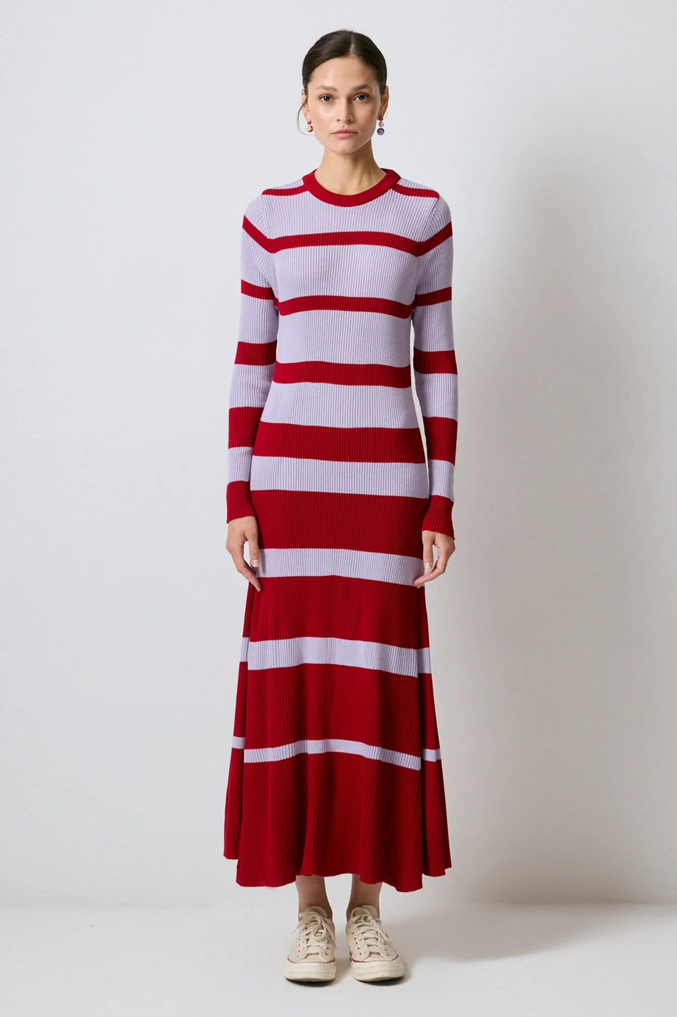 STRIPED KNIT DRESS