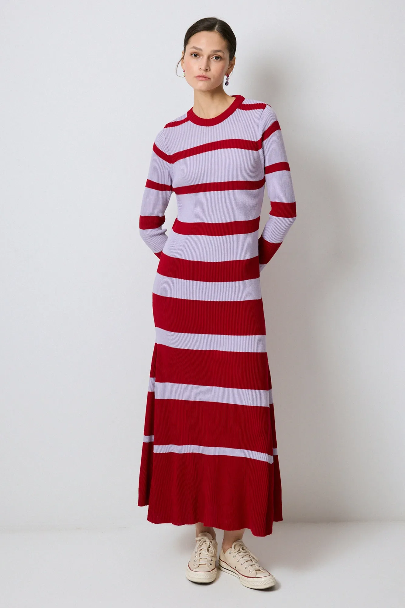 STRIPED KNIT DRESS