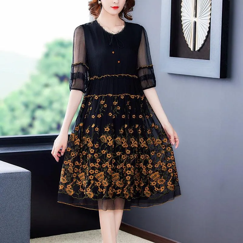 Summer Hangzhou Heavy Silk Silk Dress Female High-end