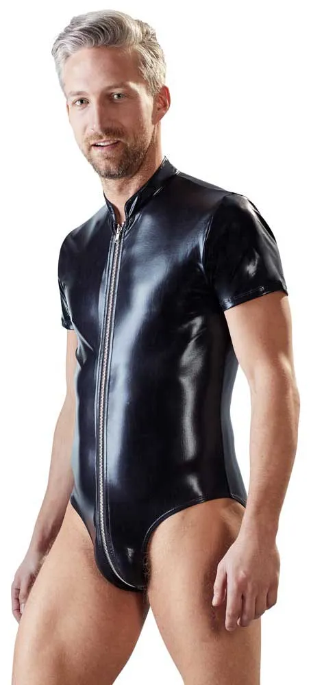 Svenjoyment Wetlook Zipper Bodysuit Black 2150360 Size XL