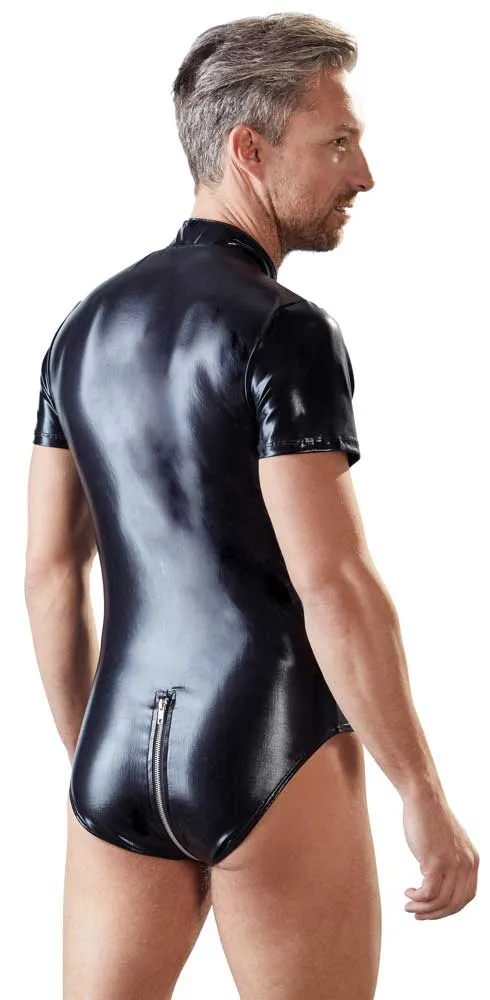 Svenjoyment Wetlook Zipper Bodysuit Black 2150360 Size XL