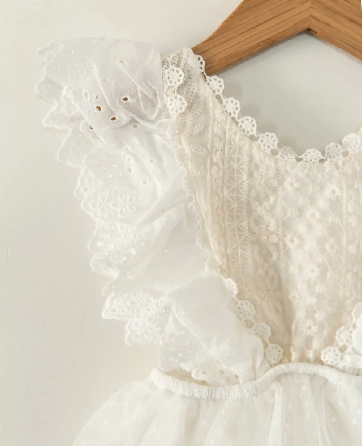 Tallulah - White Embroidered Lace Romper