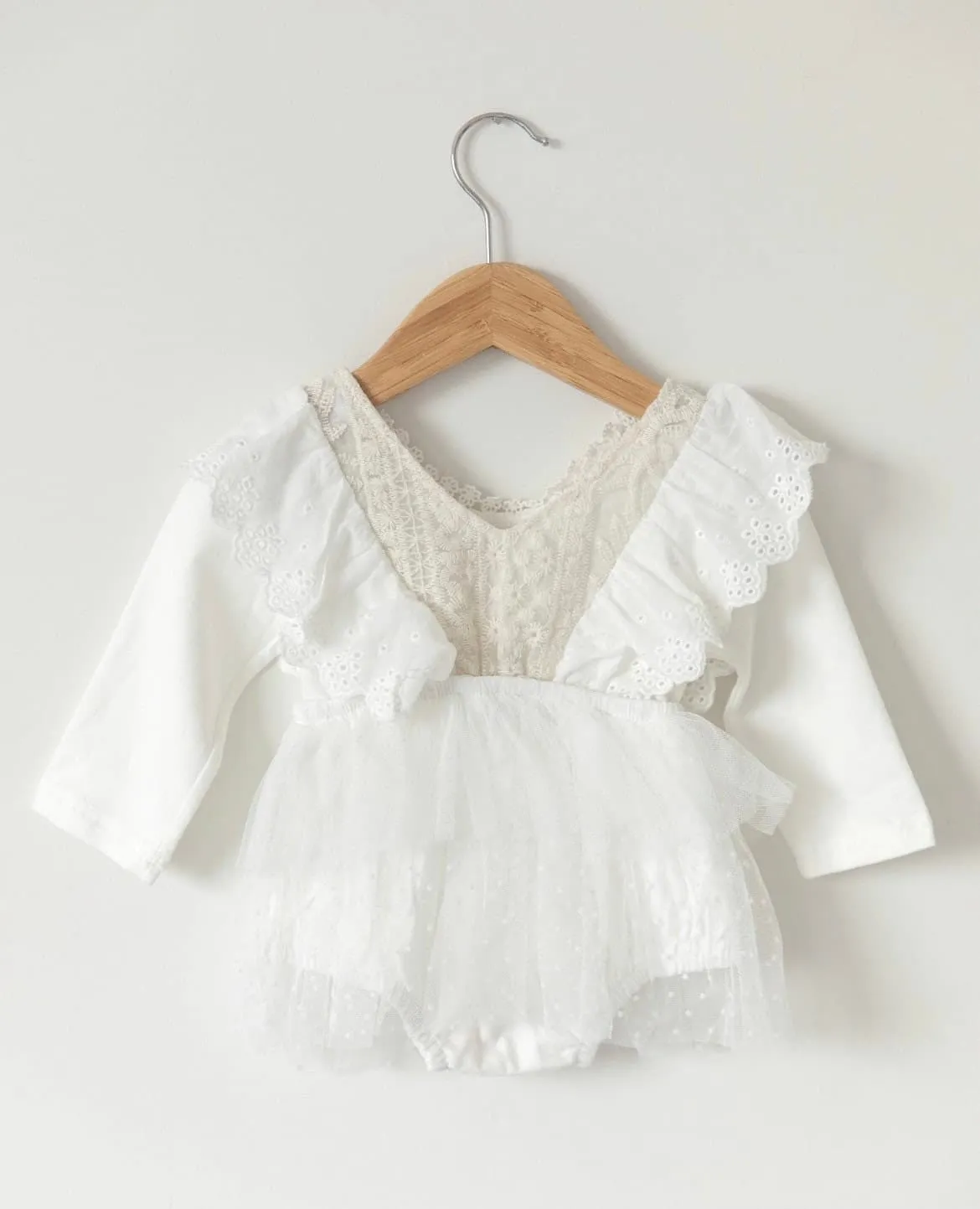 Tallulah - White Embroidered Lace Romper