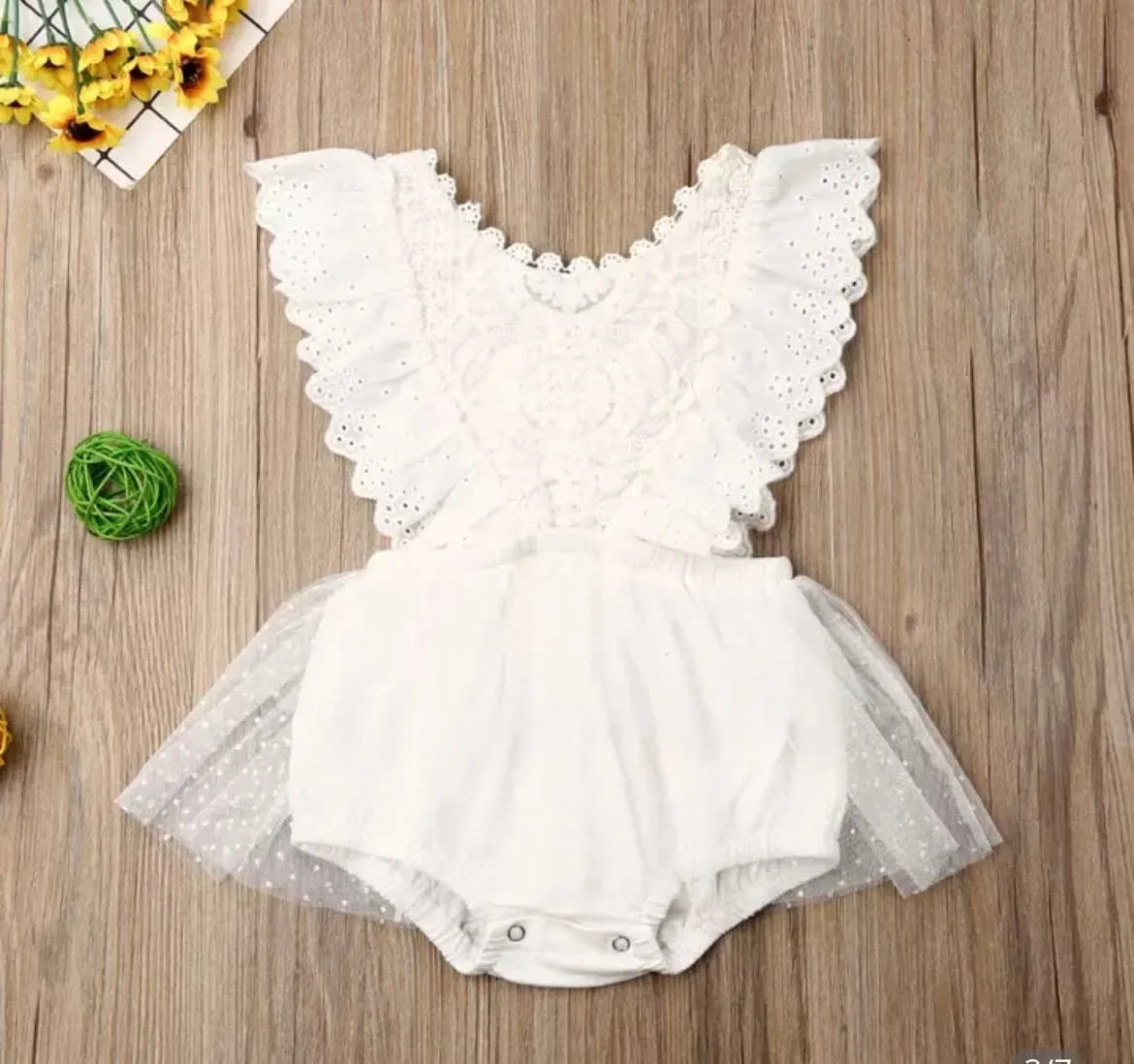 Tallulah - White Embroidered Lace Romper