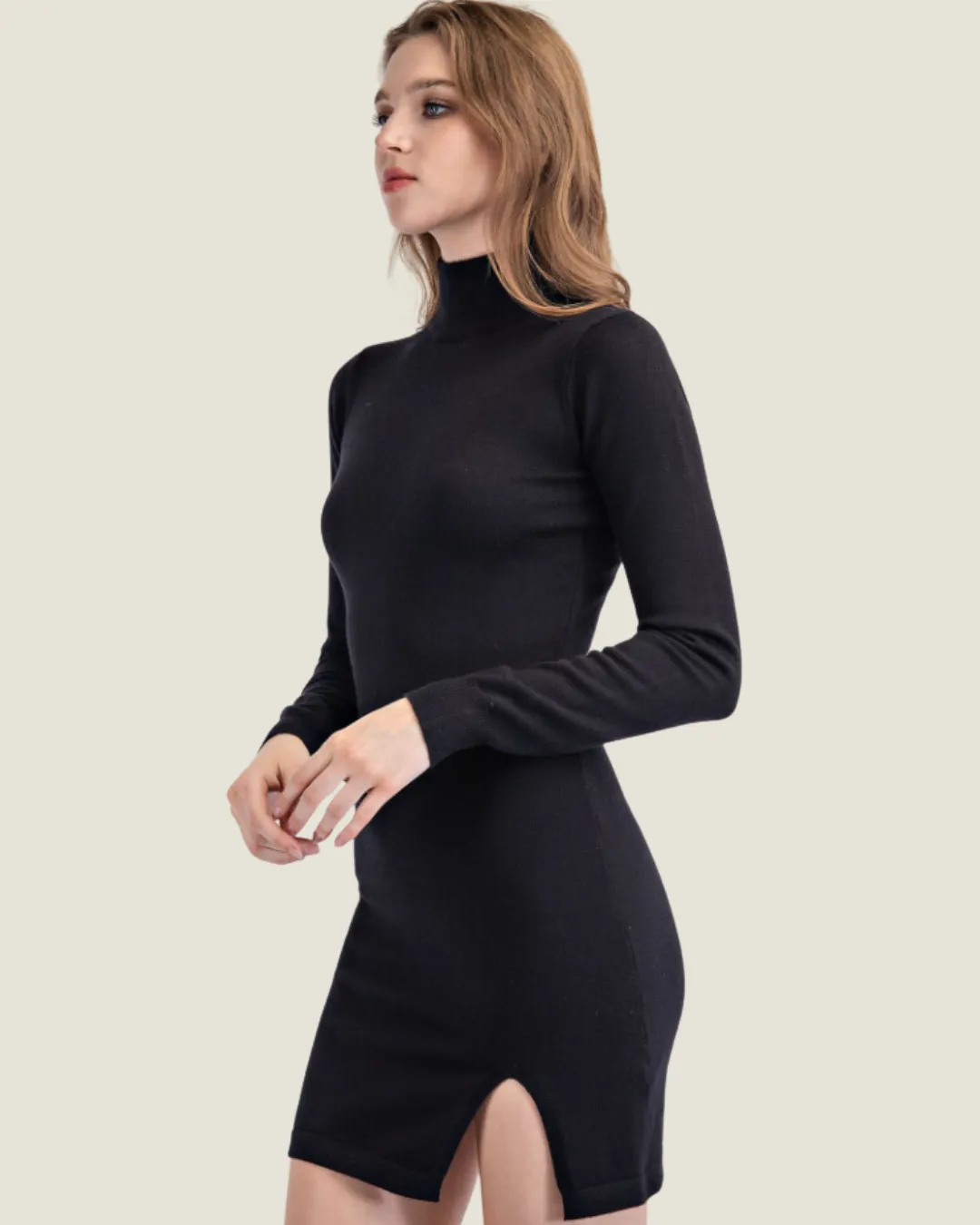 The Philly: Mock Neck Long Sleeve Mini Dress