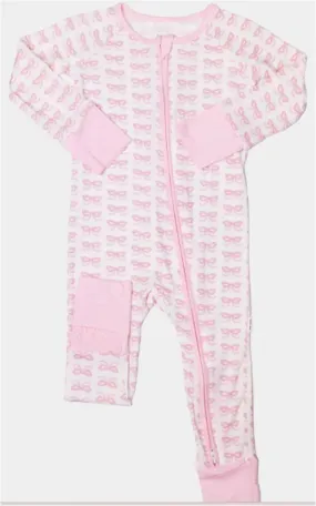 The Uptown Baby - Bow Sleep Romper zip