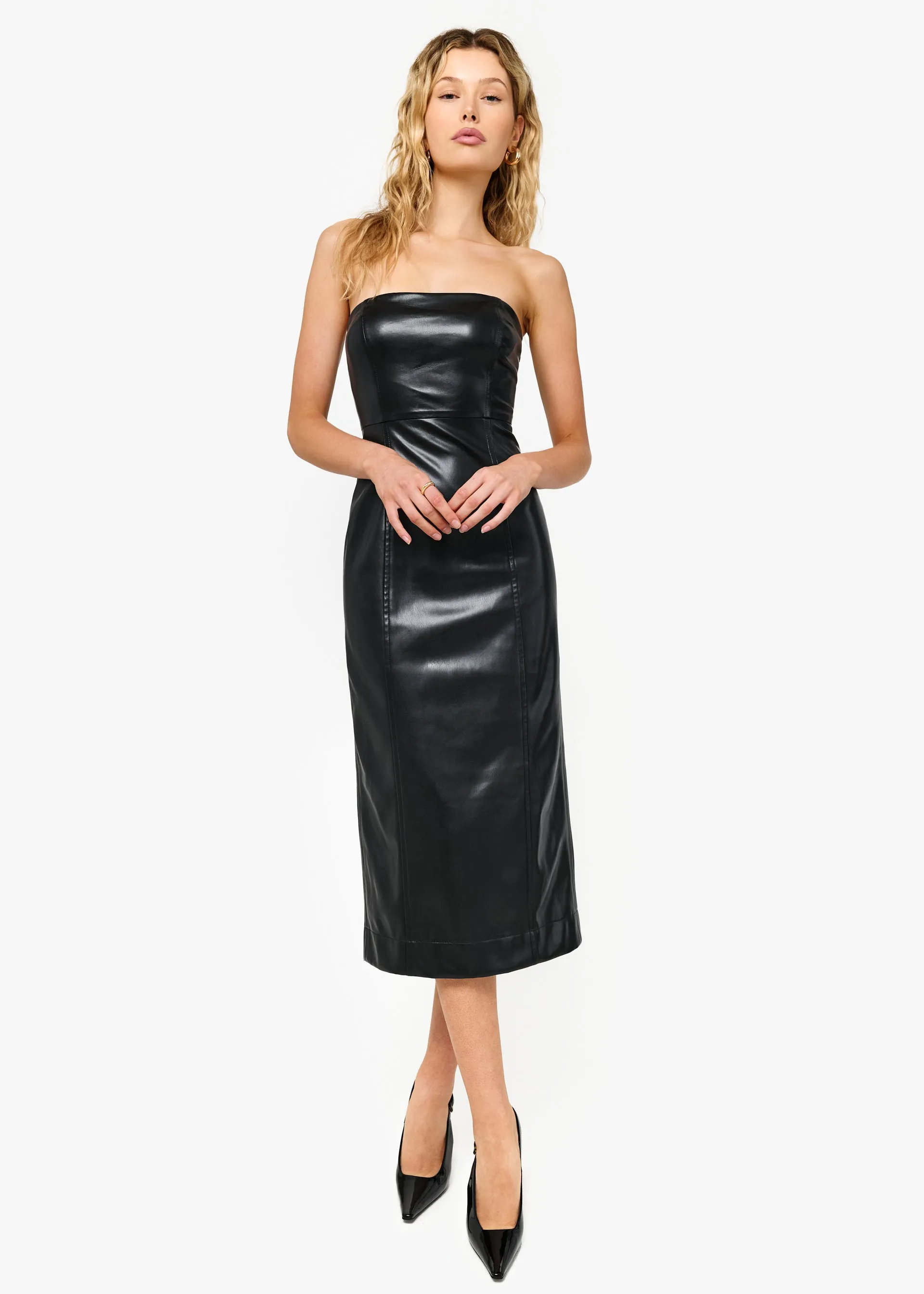 Thierry Vegan Leather Dress Black