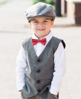 Toddler Boys Henry Herringbone Formal Vest