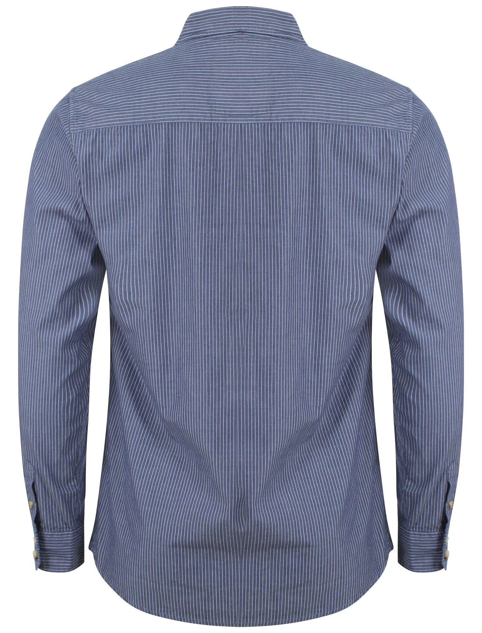 Tokyo Laundry Tarlton Striped Cotton Shirt in Estate Blue