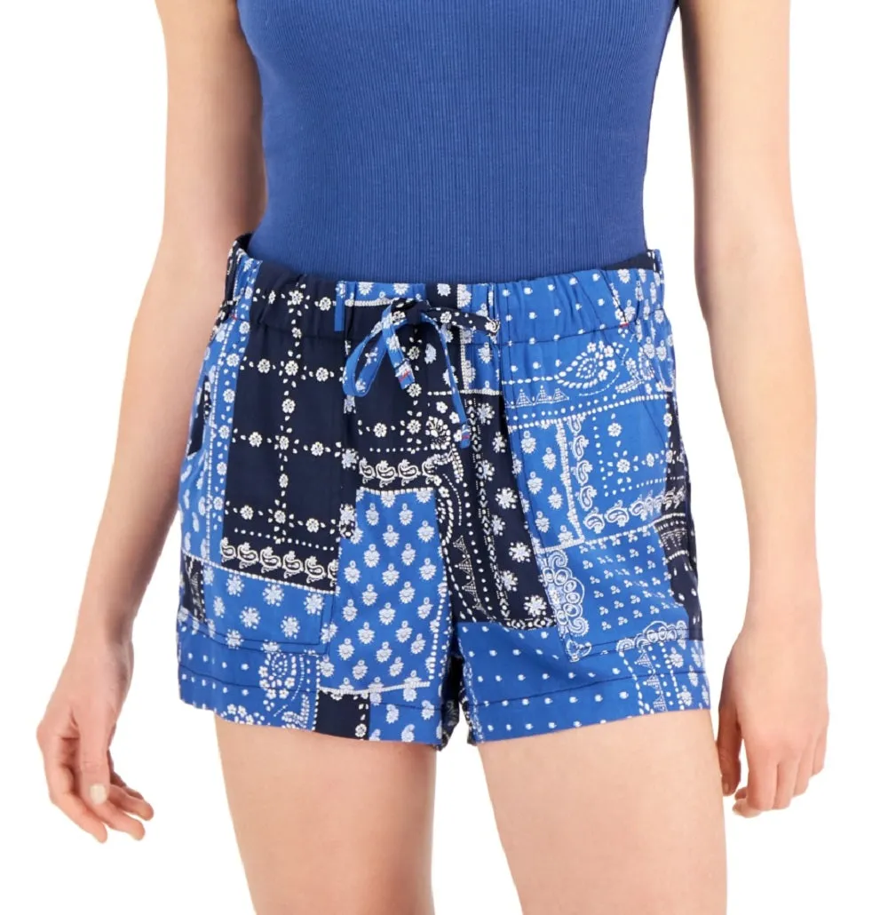 Tommy Jeans Women's Short Sleeve V Neck Bodysuit Blue Size Large