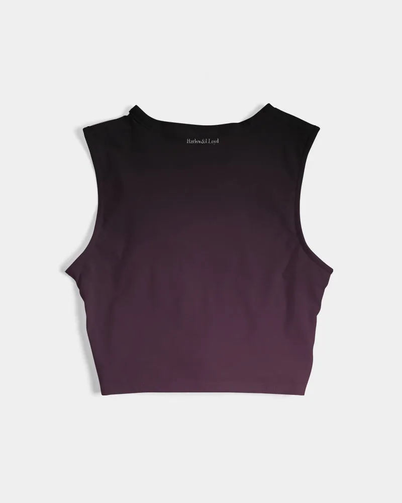 Tulips in Berry Ombre Women's Twist-Front Tank