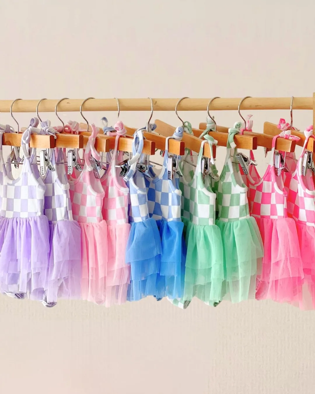 Tutu Romper | Checkered Blue