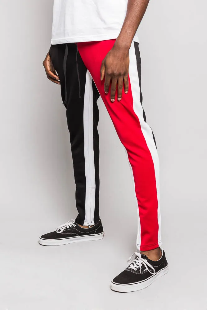 Two Tone Color Blocked Track Pants