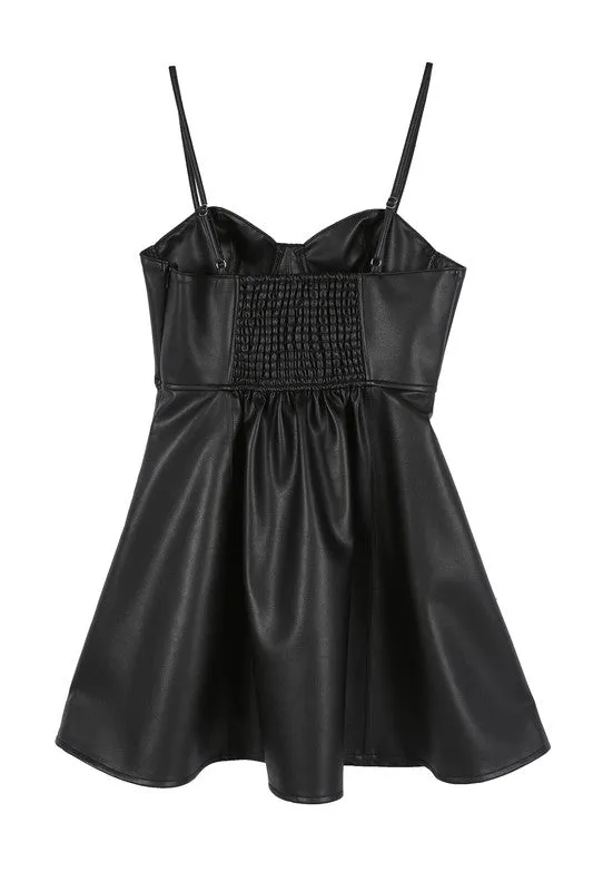 VEGAN LEATHER MINI DRESS