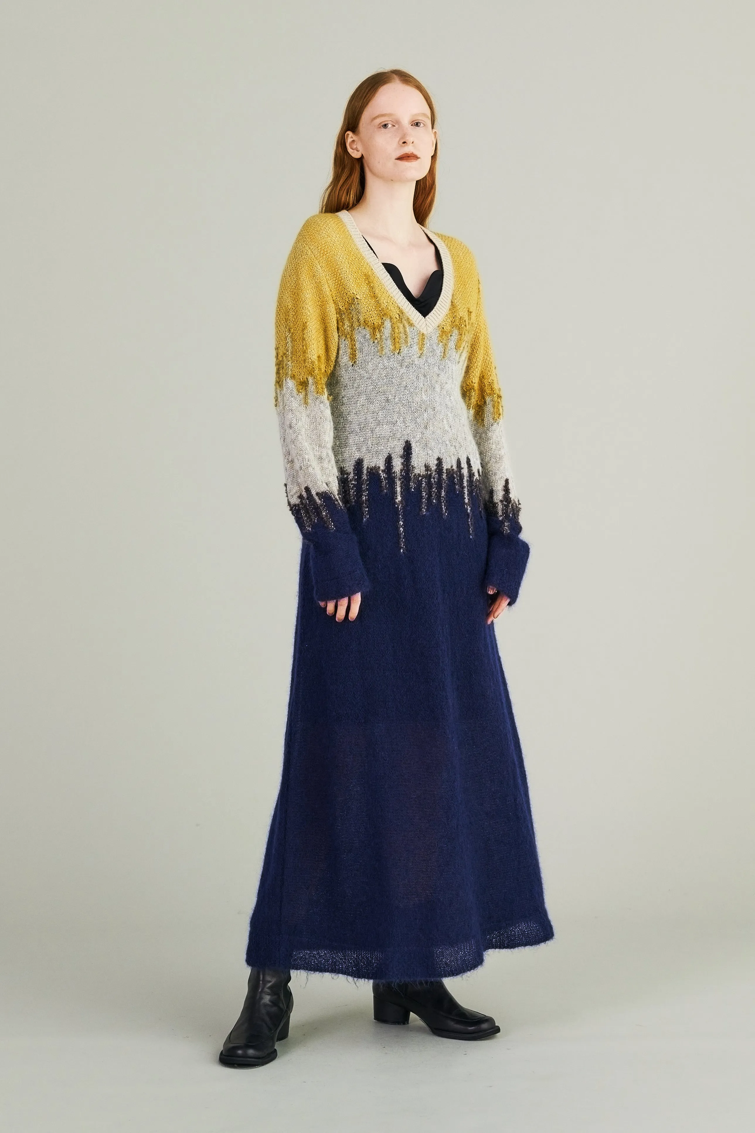 Water mirror knit dress (Navy)