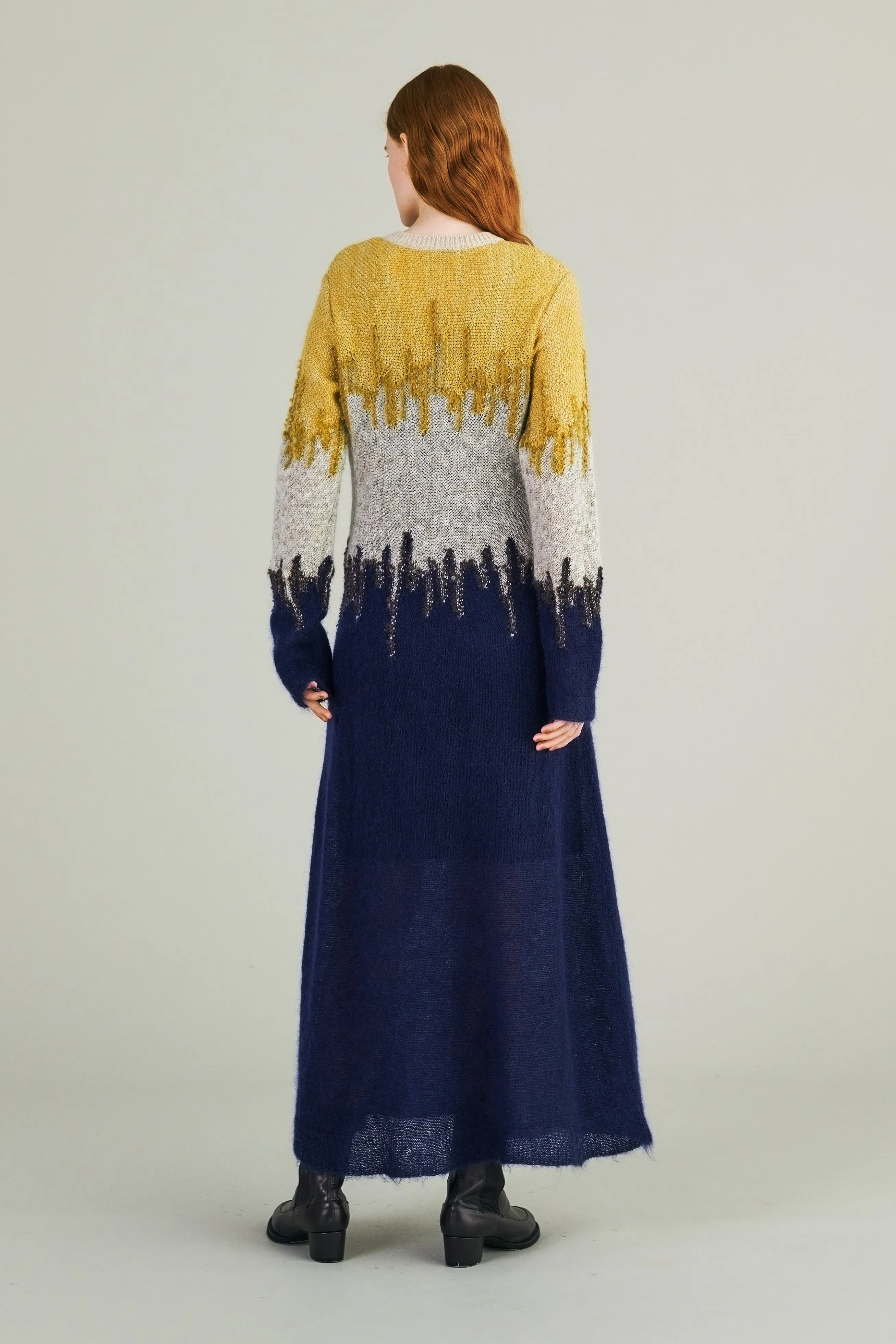Water mirror knit dress (Navy)