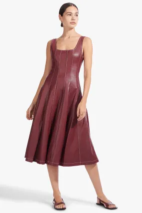 WELLS DRESS | BORDEAUX VEGAN LEATHER