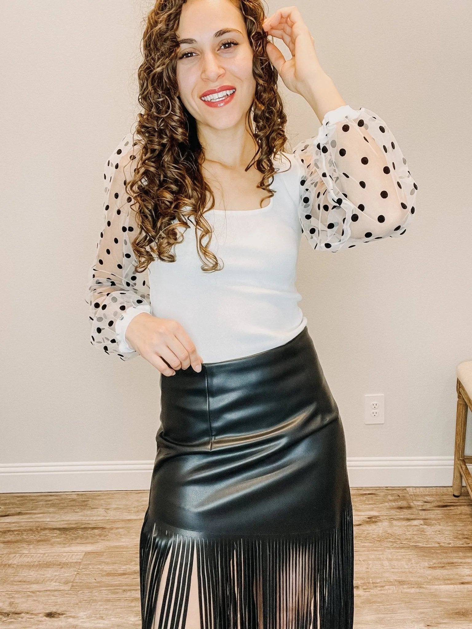 With All I Am Faux Fringed Skirt