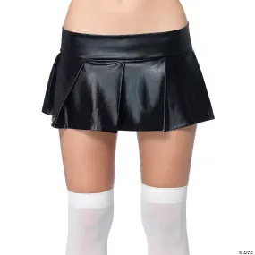 Women's Pleated Wet-Look Skirt