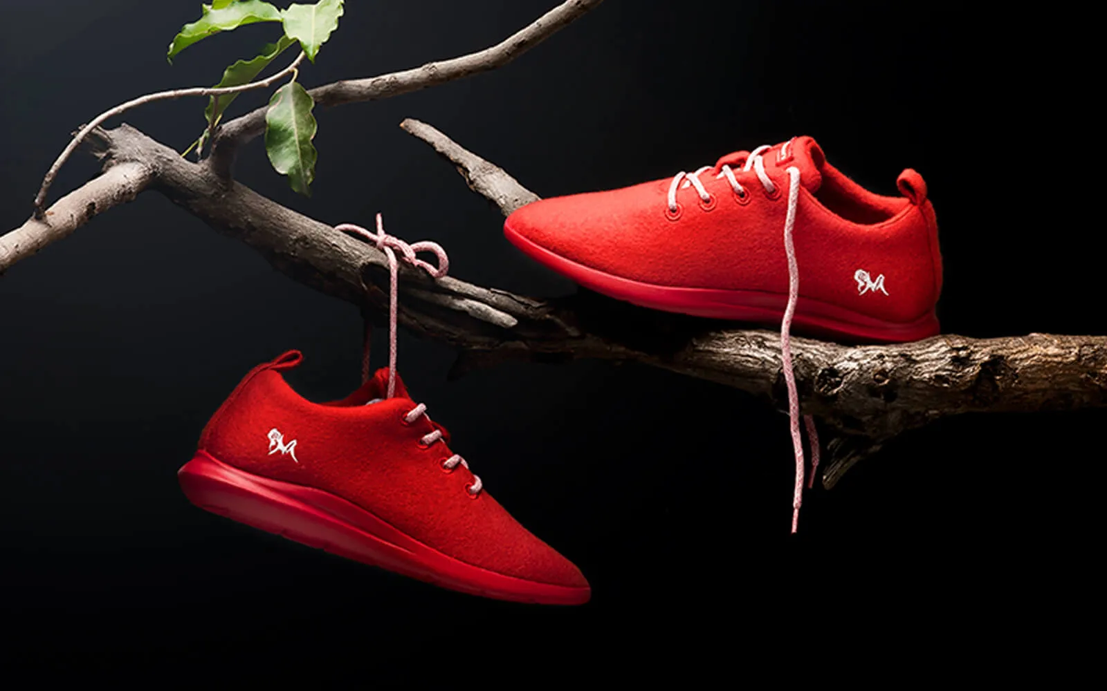 Wool Joggers : Coral Red