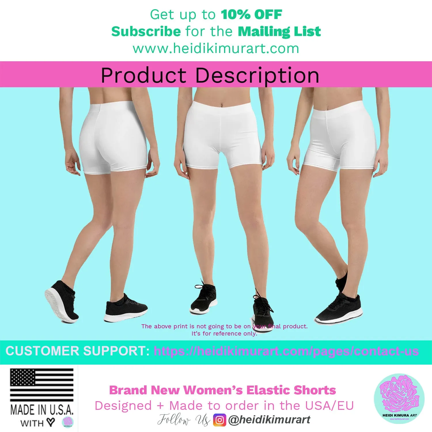 Yellow Women's Short Tights, Solid Color Premium Quality Short Gym Tights-Made in USA/EU/MX
